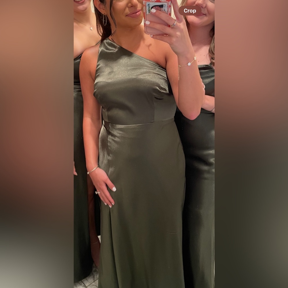 Elegant One-Shoulder Green Dress